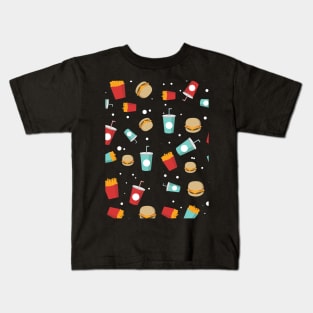 Hamburger & Fries pattern Kids T-Shirt